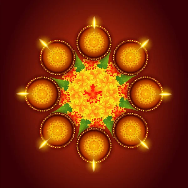 Beautiful decoration on occasion of Diwali (Indian festival of l — Stock Vector