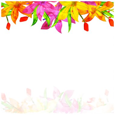 Arka plan güzel suluboya çiçek dekore.