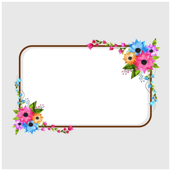 Rechthoekig frame versierd met prachtige aquarellen bloemen een — Stockvector