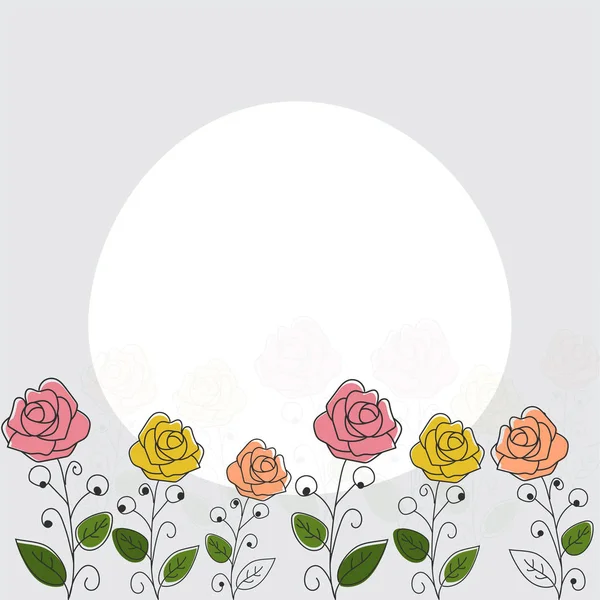 Beautiful flowers decorated background with space for your text. — Stock Vector