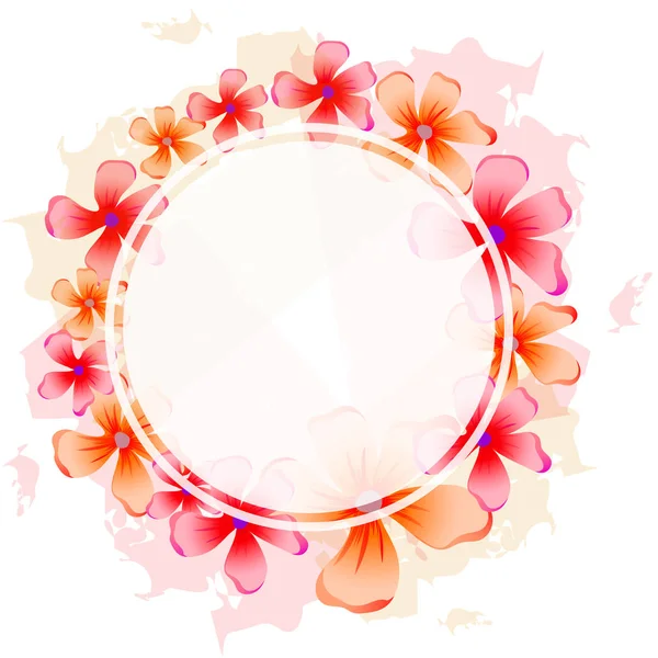 Watercolor floral decorated circular frame and space for your te — Stock Vector