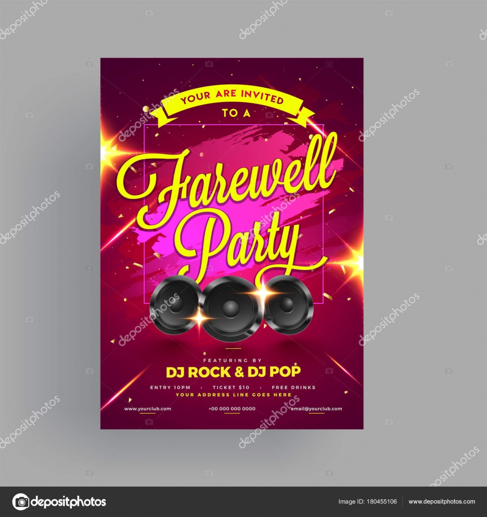 Farewell Party Banner, or Invitation Card Design. Stock Vector Regarding Farewell Invitation Card Template