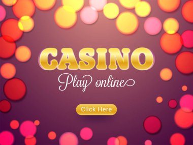 Casino sosyal medya ile altın glitteri dekore edilmiş tasarım afiş