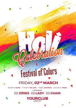 Hint Renk Festivali, Mutlu Holi kutlamaları tasarımı.