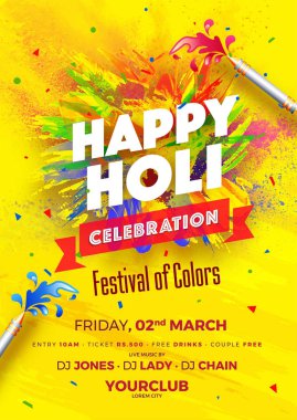Hint Renk Festivali, Mutlu Holi kutlamaları tasarımı.