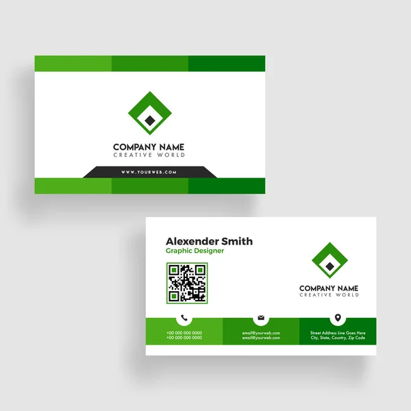 Moderne visitekaartje sjabloonontwerp. Beide zijdige, Contact card f — Stockvector