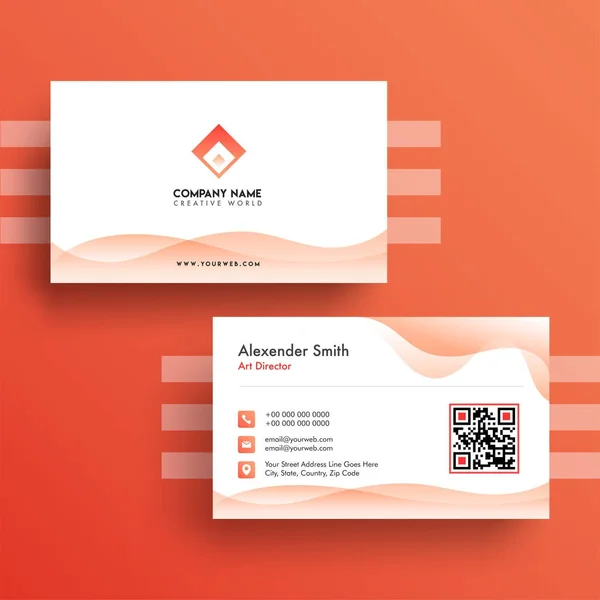 Moderne visitekaartje sjabloonontwerp. Beide zijdige, Contact card f — Stockvector