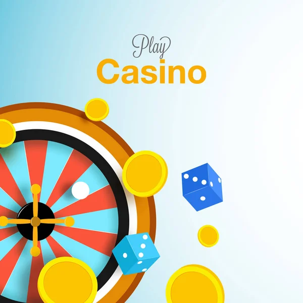 Conception de bannière de médias sociaux Casino décorée de paillettes dorées — Image vectorielle