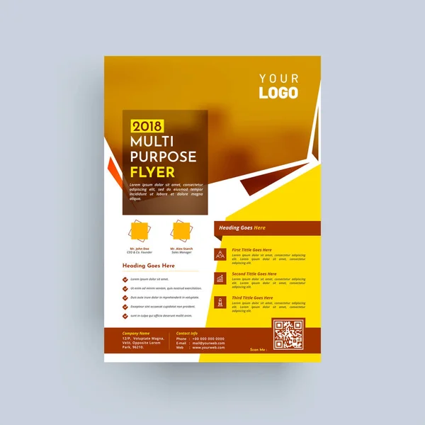 Informe anual de diseño, portada, folletos de plantillas vectoriales, folletos , — Vector de stock