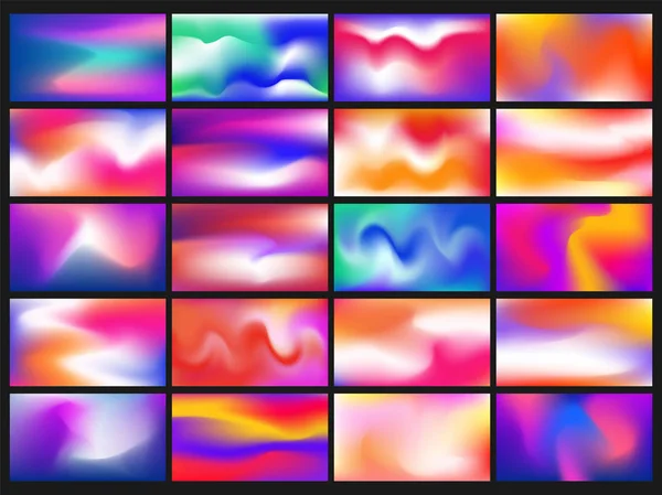 Helle Farbe abstraktes Muster Hintergrund-Set, Farbverlauf Textur f — Stockvektor