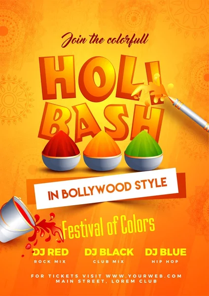 Indian Festival of Colours, Happy Holi celebration design. — Stock Vector