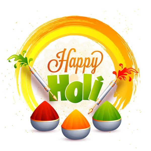 Festival Indiano dei Colori, Happy Holi Celebration Design. — Vettoriale Stock