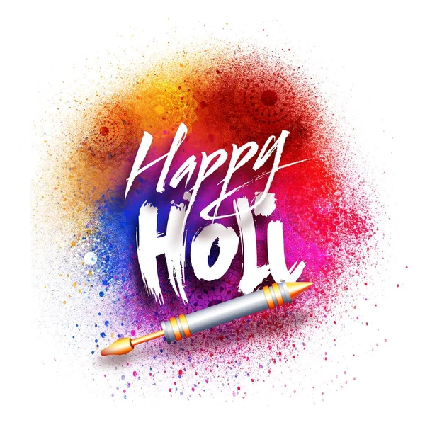 Festival Indiano de Cores, Design Feliz Celebração Holi. — Vetor de Stock
