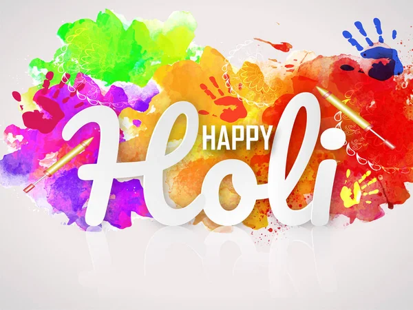 Festival Indiano dei Colori, Happy Holi Celebration Design. — Vettoriale Stock