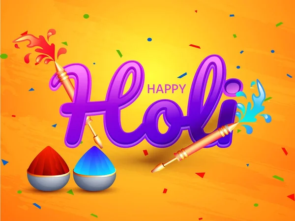 Hint Renk Festivali, Mutlu Holi kutlamaları tasarımı. — Stok Vektör