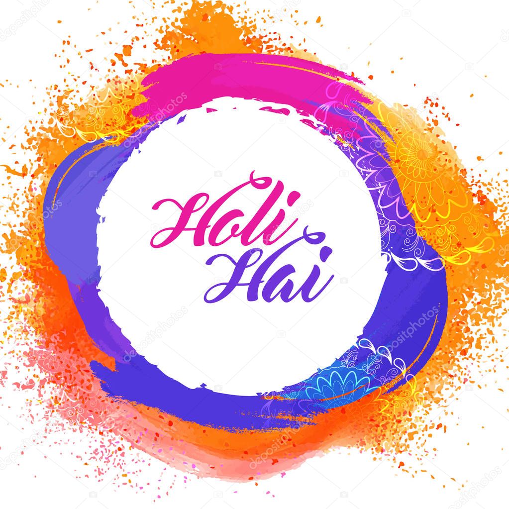 Indian Festival of Colours, Happy Holi celebration design.