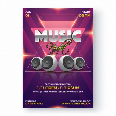 Parti vektör poster tasarım şablonu.