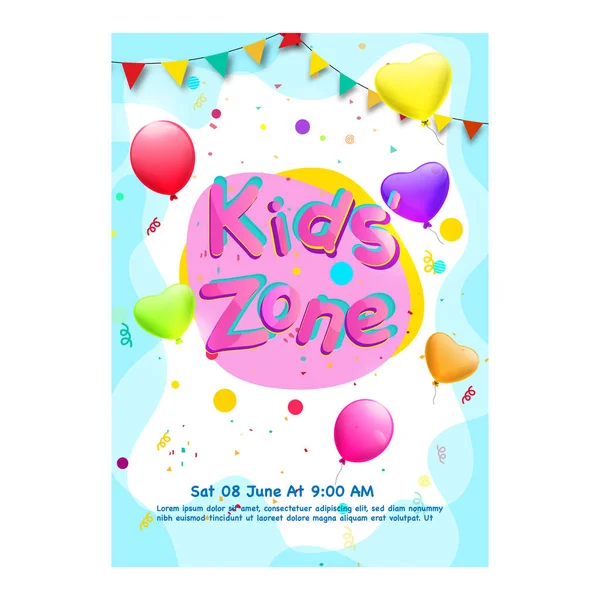 Kids Party Flyer or Banner Design. — Stock Vector