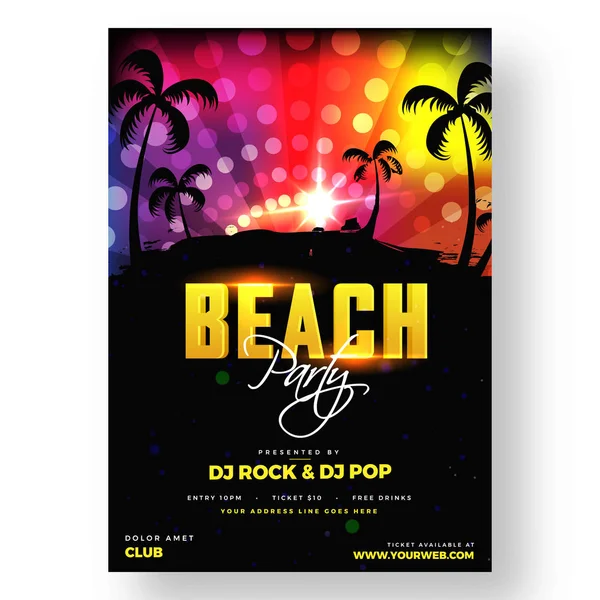 Party vector poster template design. — Stock Vector