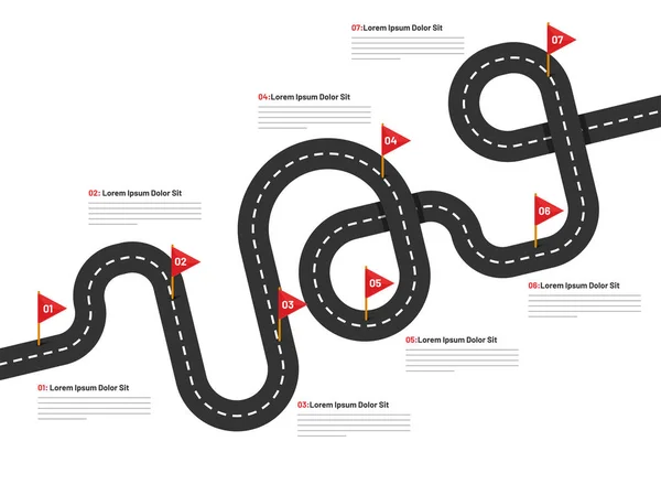 Timeline Layout de infográficos com várias etapas —  Vetores de Stock