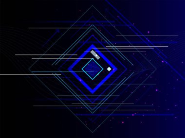 Parlak renkli geometrik öğeleri banner veya şablonu tasarlamak.