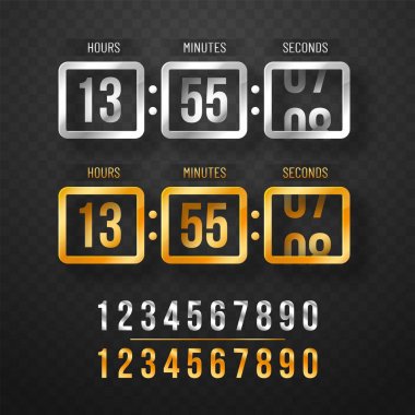 Geri sayım Web sitesi, dijital saat timer altın ve metalik işbirliği