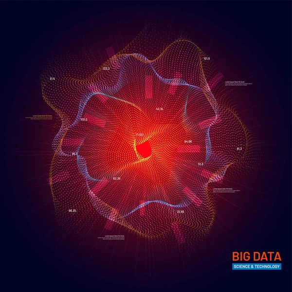 Большая визуализация данных. Футуристическая инфографика. Информационная война — стоковый вектор