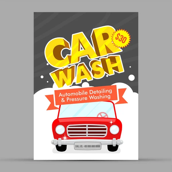 Bannière de service de lavage de voiture, affiche, prospectus ou conception de carte de tarif pour Y — Image vectorielle