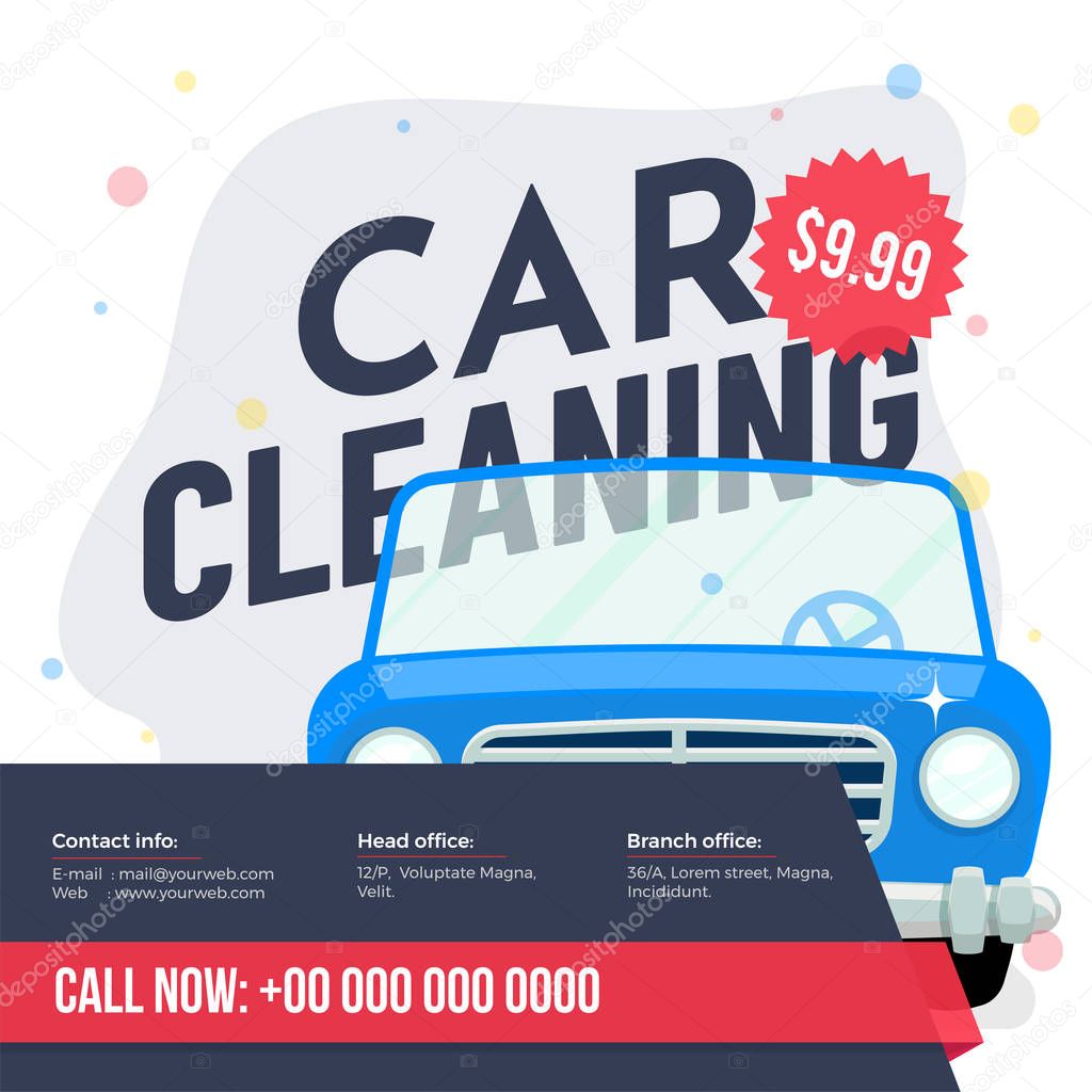 Car Wash Service Banner, Poster, Flyer or Rate Card Design for Y