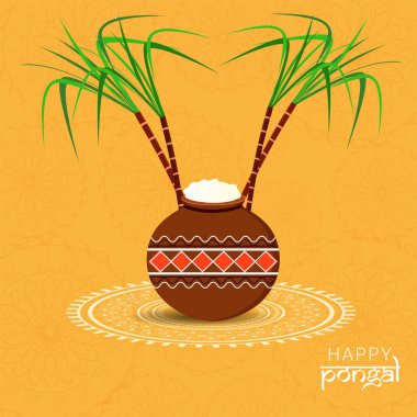 Mutlu Pongal dilek veya tebrik arka plan tasarım.