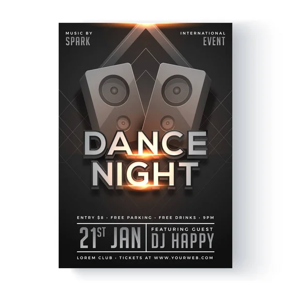 Dance Night Flyer, Banner of Poster ontwerpen. — Stockvector