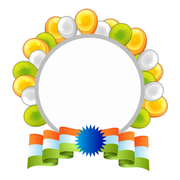 Szafran, kolor biało -zielone balony z odznaką. Indyjski Abstr — Wektor stockowy