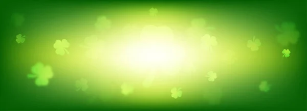 Boldog St. Patrick's Day fényes transzparens-látványtervre díszített shamr — Stock Vector