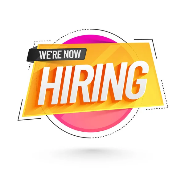 We are Hiring Poster or Banner Design. Job Vacancy Advertisement — Stock Vector