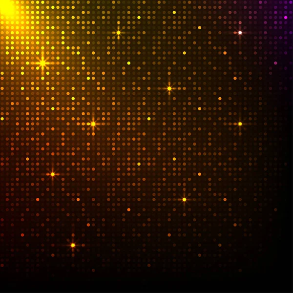 Błyszczący złoty pikseli tła. Disco lights backgrou lub musical — Wektor stockowy