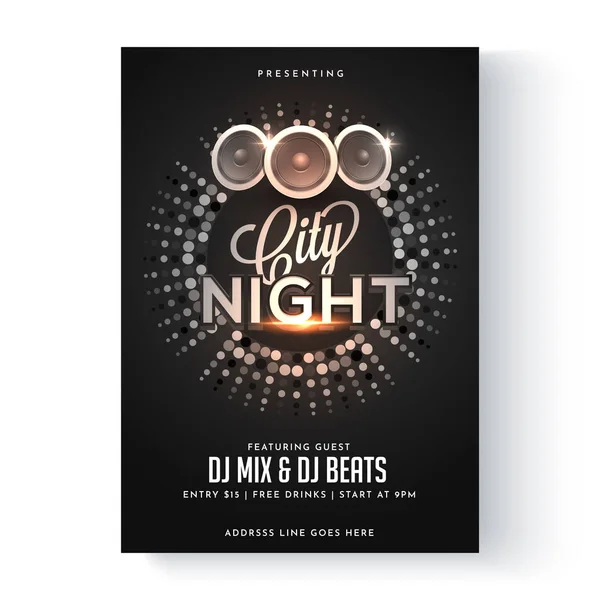 City Night Party Flyer oder Plakatgestaltung. — Stockvektor