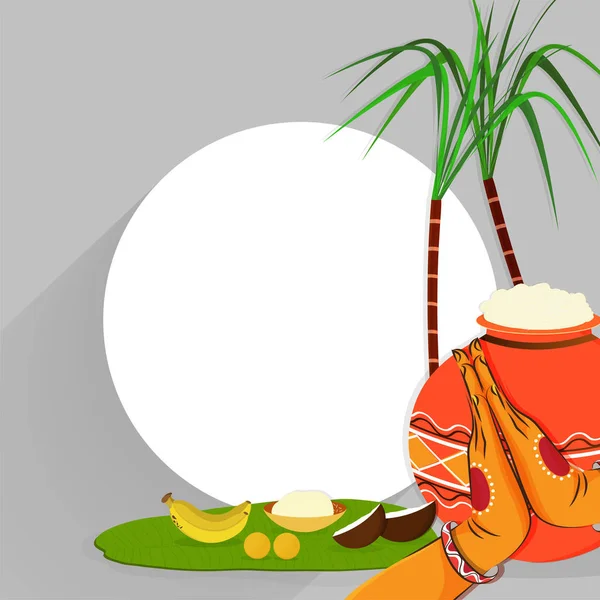 Happy Pongal souhaits ou salutation fond design . — Image vectorielle