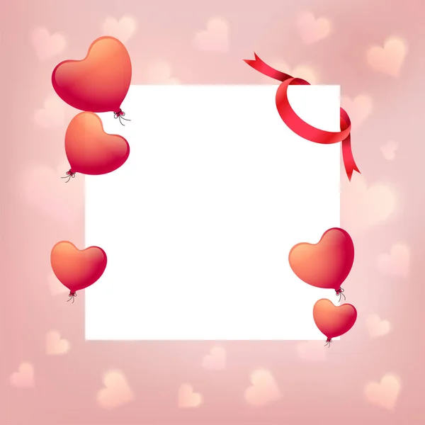 3D глянсовий серця і простір для тексту, любов або день Святого Валентина концентрац — стоковий вектор