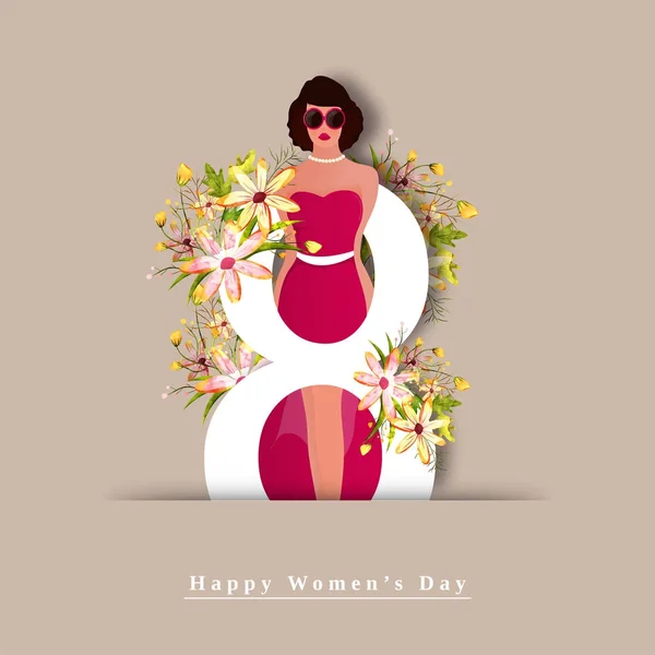 Happy Women 's Day Design de sărbătoare . — Vector de stoc