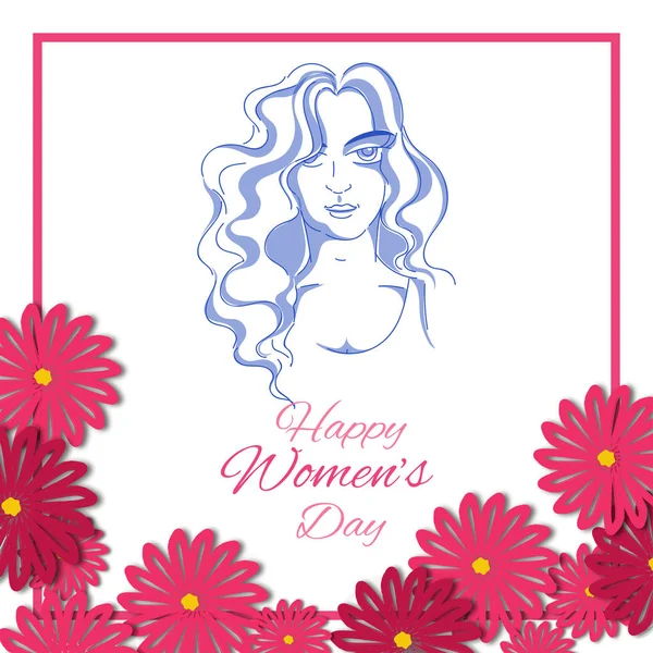 Diseño de celebración del Día de la Mujer Feliz . — Vector de stock