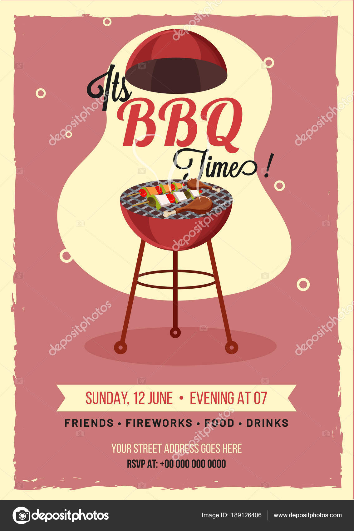 Barbecue Poster, Flyer, Template or Invitation Design. Stock In Free Bbq Flyer Template
