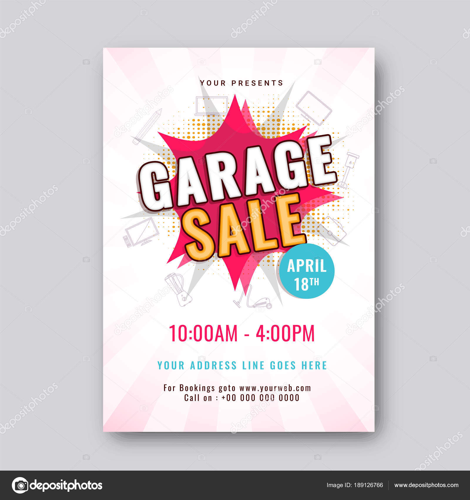 garage or yard sale event announcement printable poster or banne