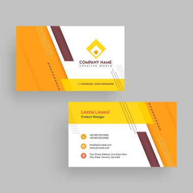 Ön ve arka sunum ile yatay kartvizit.