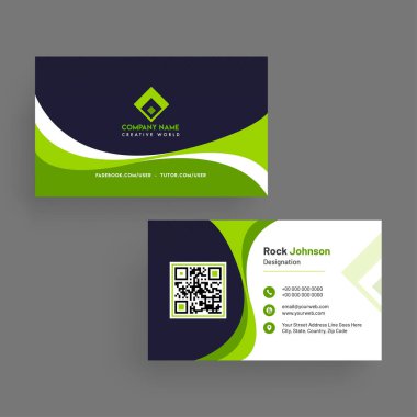 Ön ve arka sunum ile yatay kartvizit.