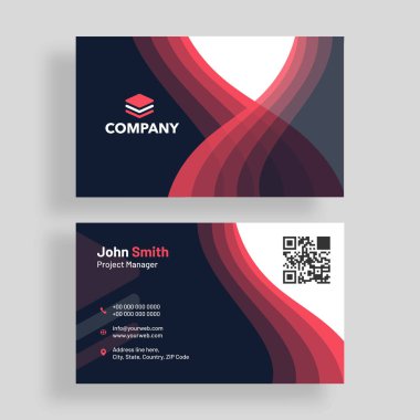 Ön ve arka sunum ile yatay kartvizit.