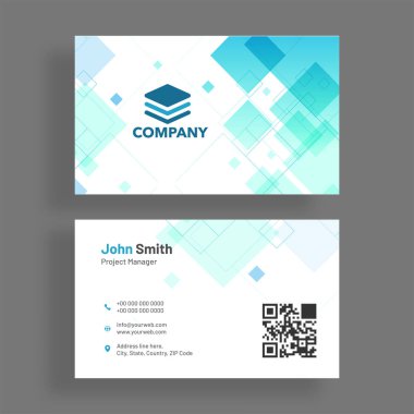 Ön ve arka sunum ile yatay kartvizit.