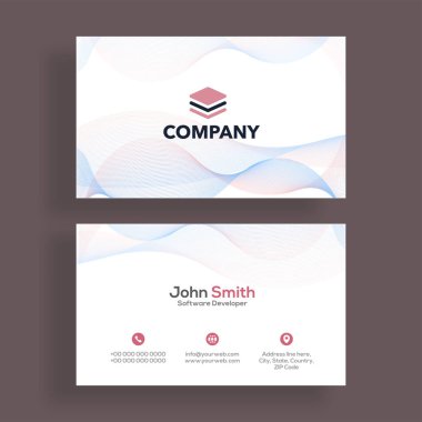 Ön ve arka sunum ile yatay kartvizit.