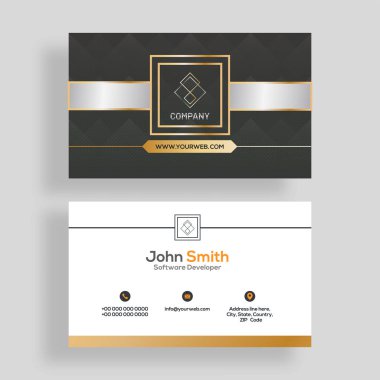 Ön ve arka sunum ile yatay kartvizit.