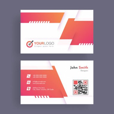 Ön ve arka sunum ile yatay kartvizit.