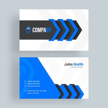 Ön ve arka sunum ile yatay kartvizit.